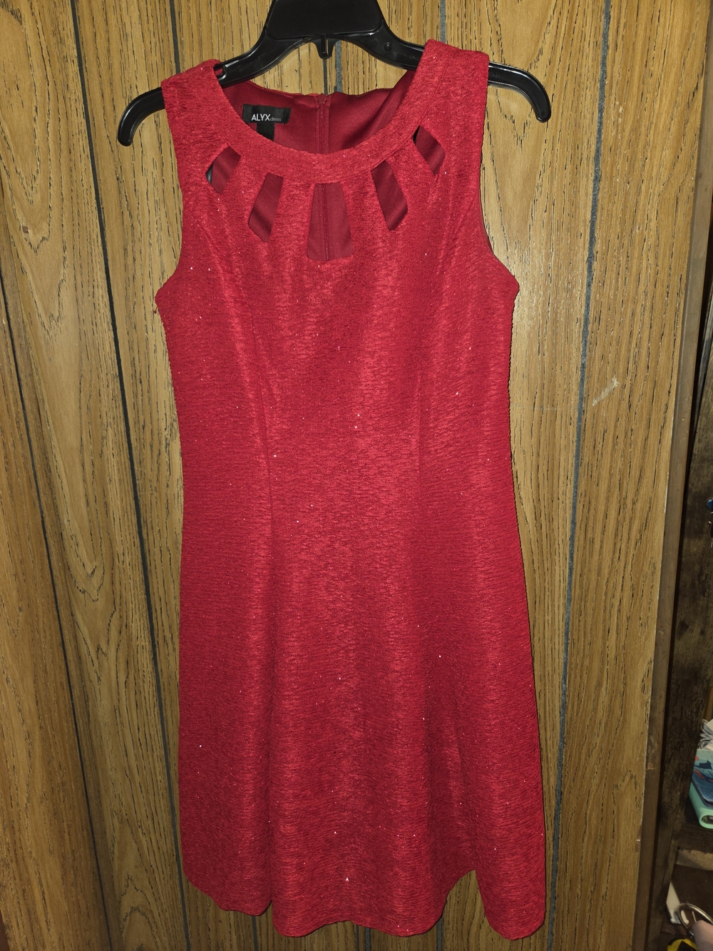ALYX Red Sleeveless Cutout A-Line Dress